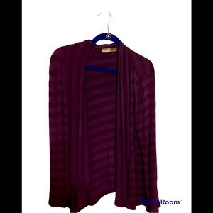 Purple Lush waterfall cardigan.